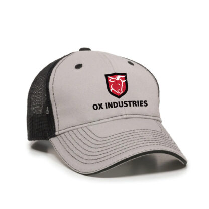 Grey and Black Ox Trucker Hat