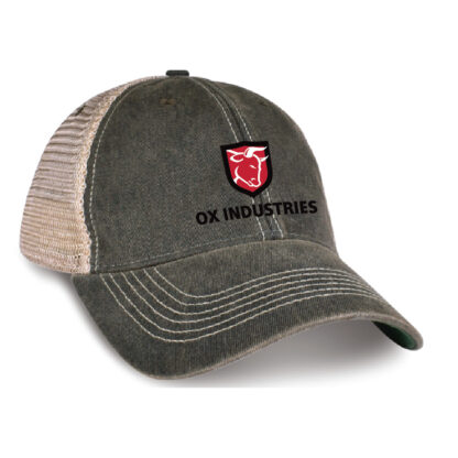 Black and Khaki Weathered Trucker Hat